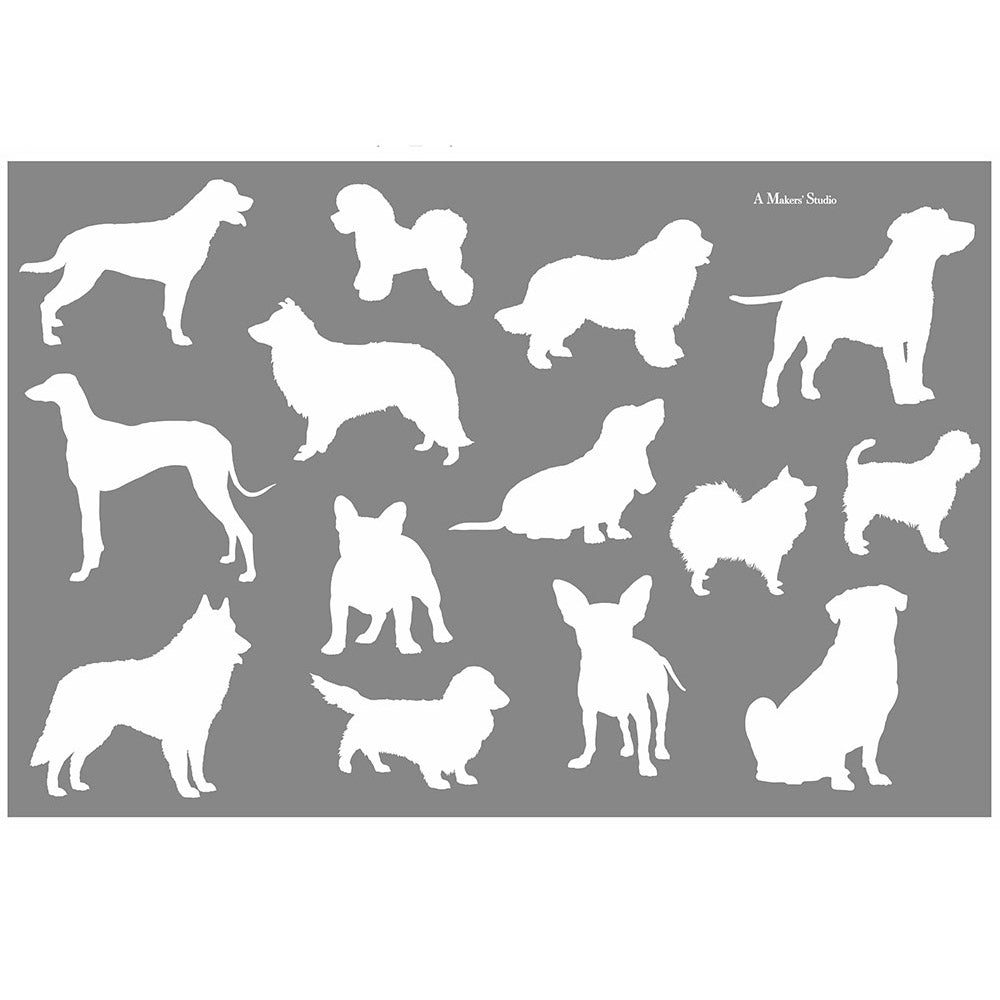 Dogs - Mesh Stencil 18x12