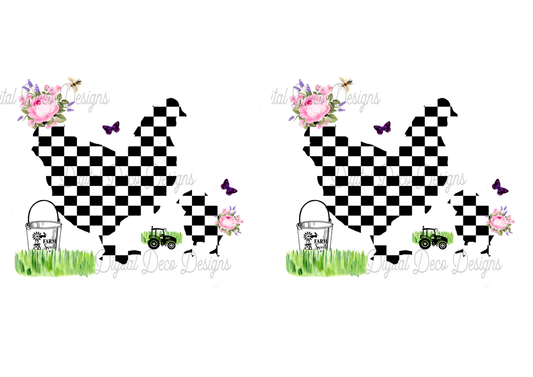 Checked Chickens (#A079)
