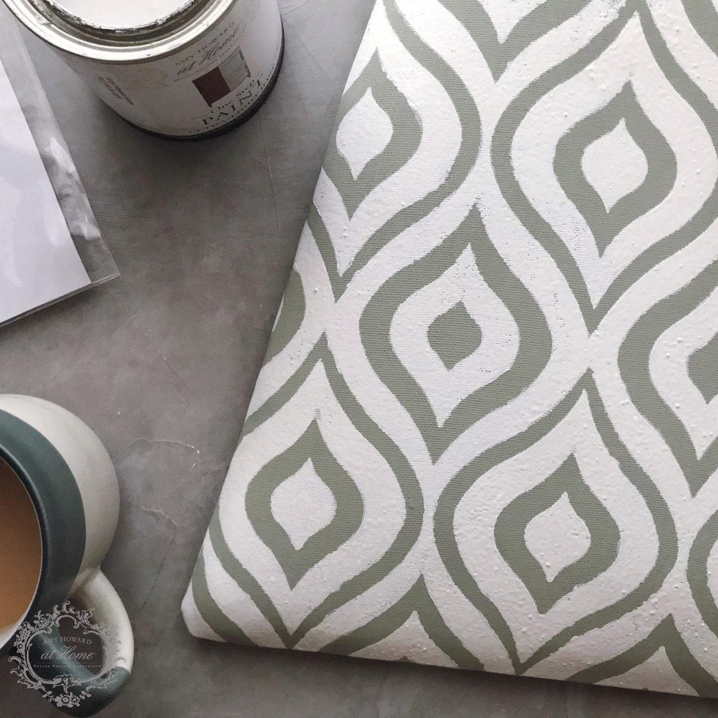 Ikat - Furniture Stencil 12x12 one time use
