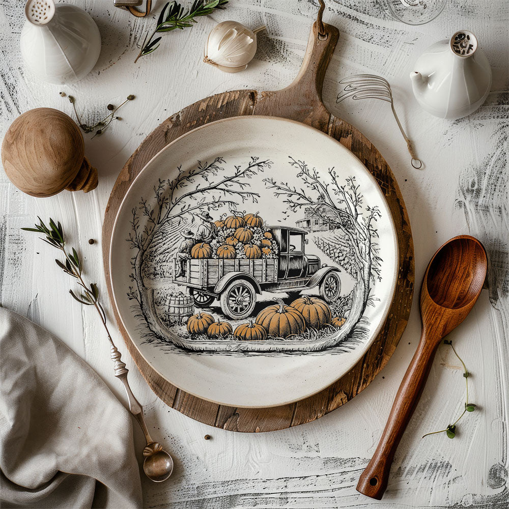 Pumpkin Truck Scene - Mesh Stencil 12x12